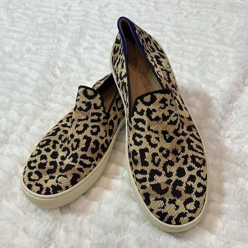 Rothy’s New wild cat leopard animal print slip on knit sneaker women’s size 7 - Picture 10 of 10